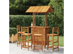Vidaxl 5 Pcs Conjunto De Bar Para Jardim Madeira De Acácia Maciça