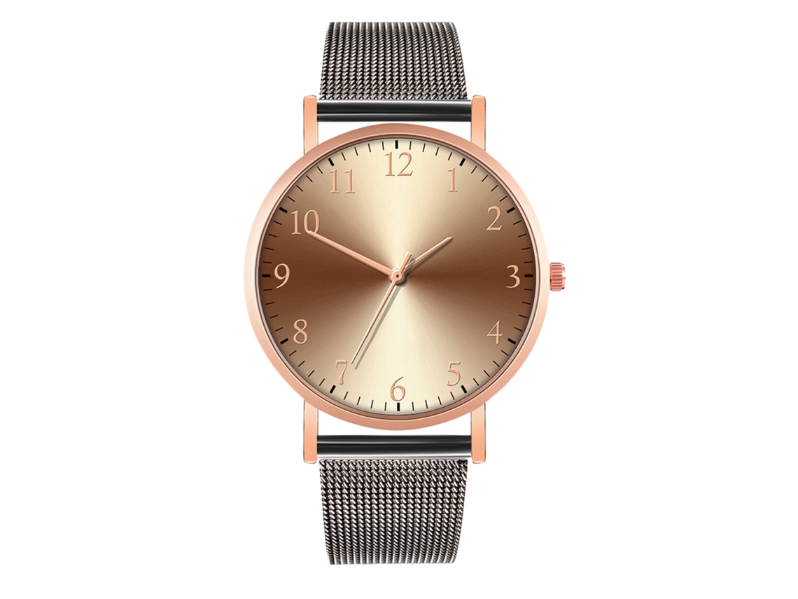 Relógio de Moda de Pareja com Pulseira de Malha e Mostrador Redondo Quartz (8)