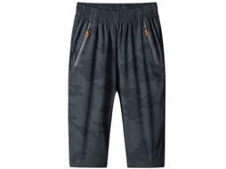 Shorts 3/4 De Largura - Calções Casuais - Ligeiros - Cintura Elástica - Bolsos Com Fecho De Correr - Materiais Transpirantes - Calças De Esporte