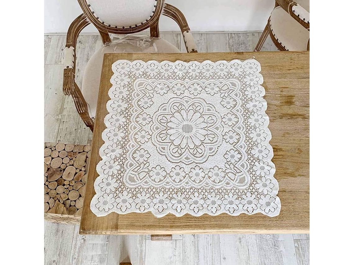 2026-toalha De Mesa De Crochê Artesanal Em Algodão, Retangular 24x24 Polegadas, Design Floral Elegante Para Eventos E Uso Diário