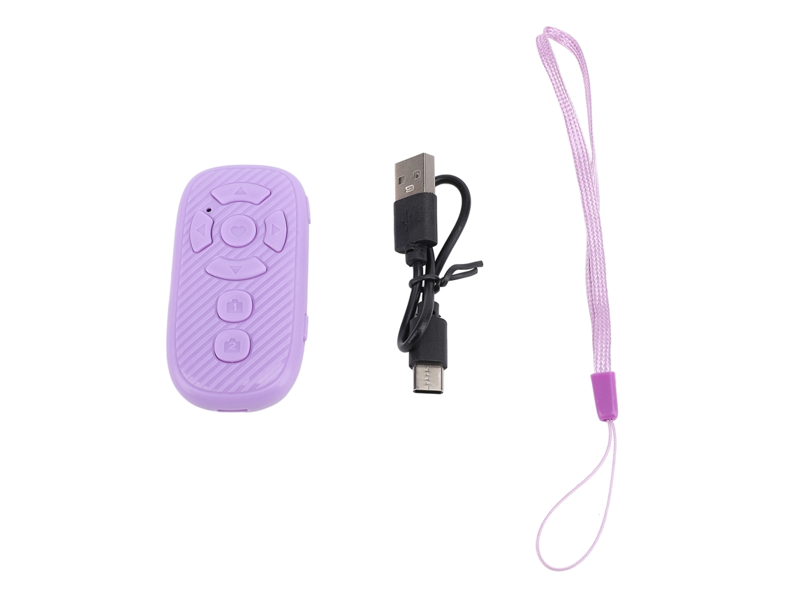 Controle Remoto Bluetooth Para Página Rolante Celular/tablet Roxo
