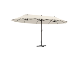 Guarda sol XXL CHEZMOI com base em cruz, 4,6 x 2,7 x 2,4 m, aço e poliéster, creme