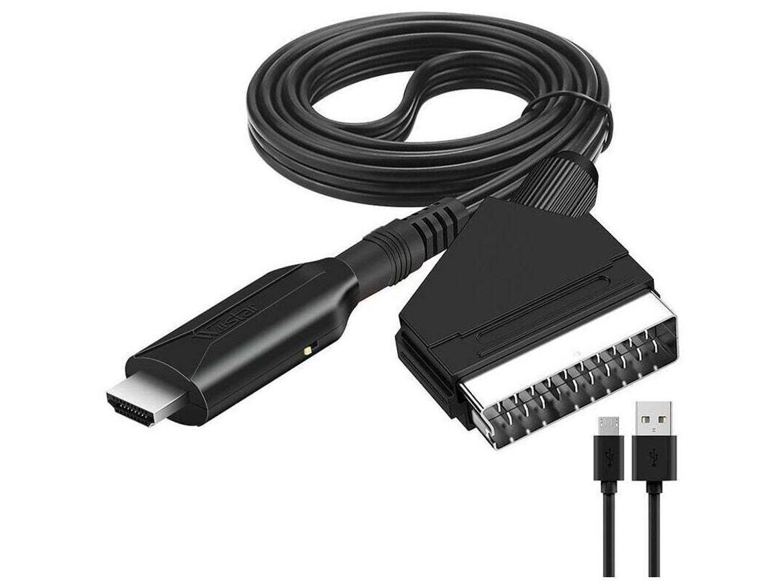 Cabo Scart para Hdmi Adaptador Conversor Multifuncional de Áudio e Vídeo 1080p/720p, Debuns AQUAFORGE