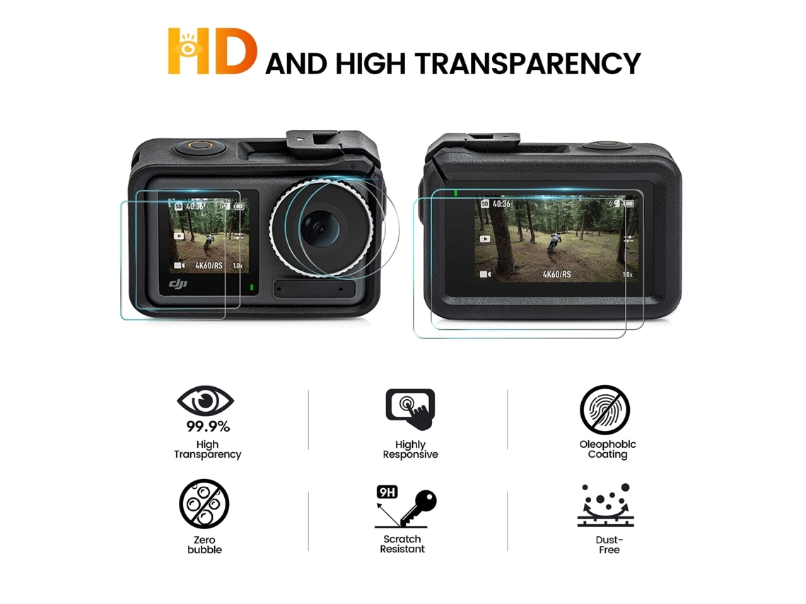 2026 protector de Pantalla de Vidrio Templado para Dji Osmo Action 4 Y Película de Lente