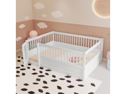 Cama de Casal VSOGA, 140x200 cm, Arrumação, Entrada USB, Linho, Base, Sem Colchão