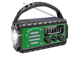 Rádio de Emergência com Células Solares, Am/fm, Manivela e Lanterna AQUAFORGE