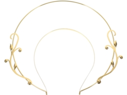 Elegante Tiara em Golden League, Feita À Mão, Chique Vintage Style para Mulher.
