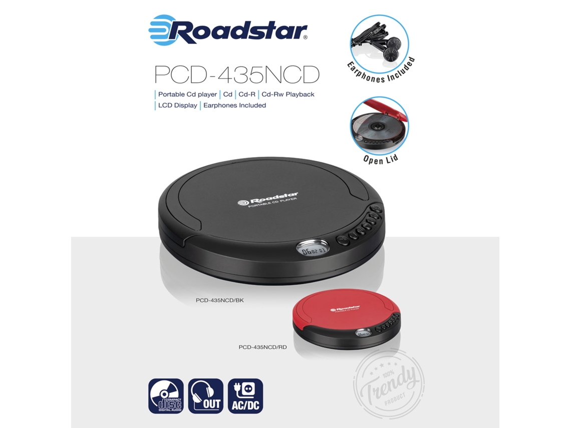 Leitor CD Portátil Roadstar PCD-435NCD/RD