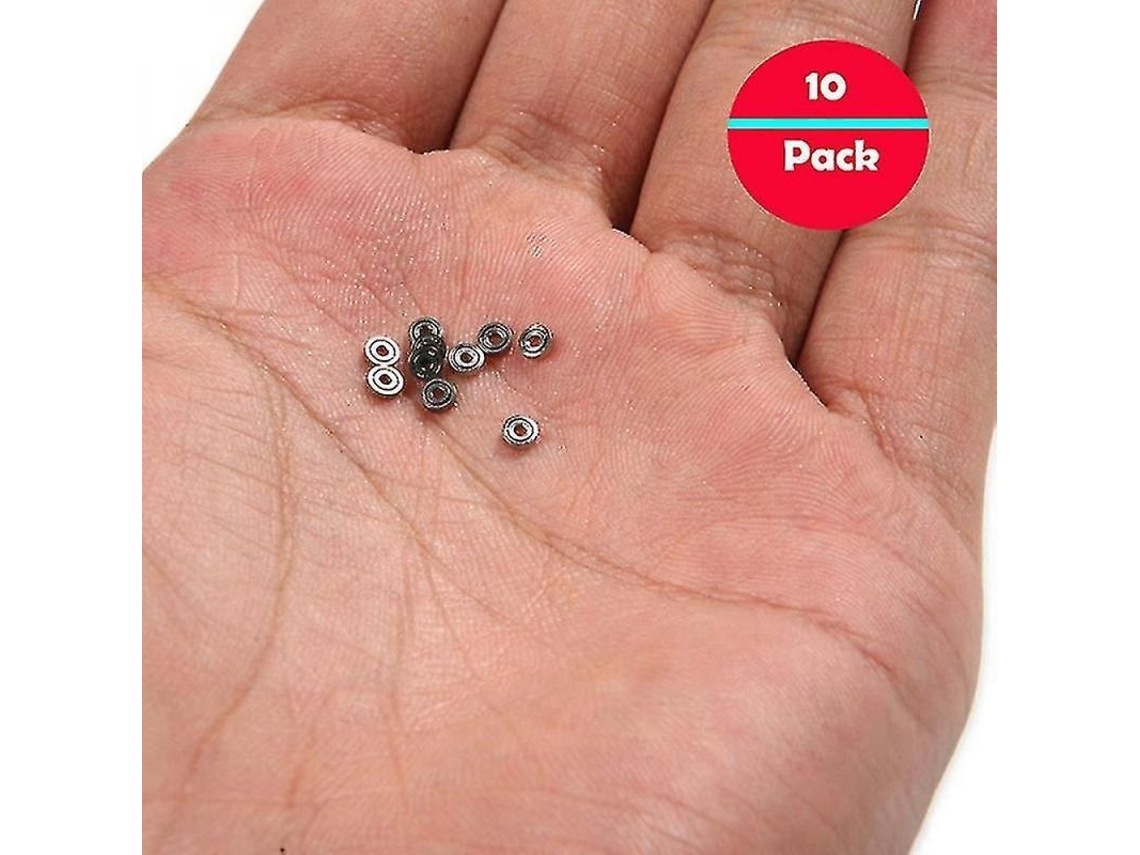 10 Peças Rolamentos De Bola Miniatura 681zz De Metal Aberto 1x3x1mm Tom De Ferro Prata