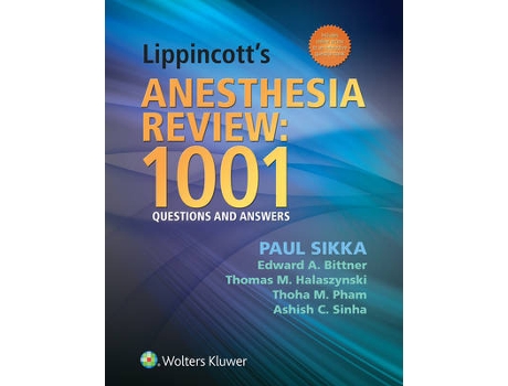 Livro lippincott's anesthesia review: 1001 questions and answers de paul sikka,thomas halaszynski,thoha pham,ashish sinha (inglês)