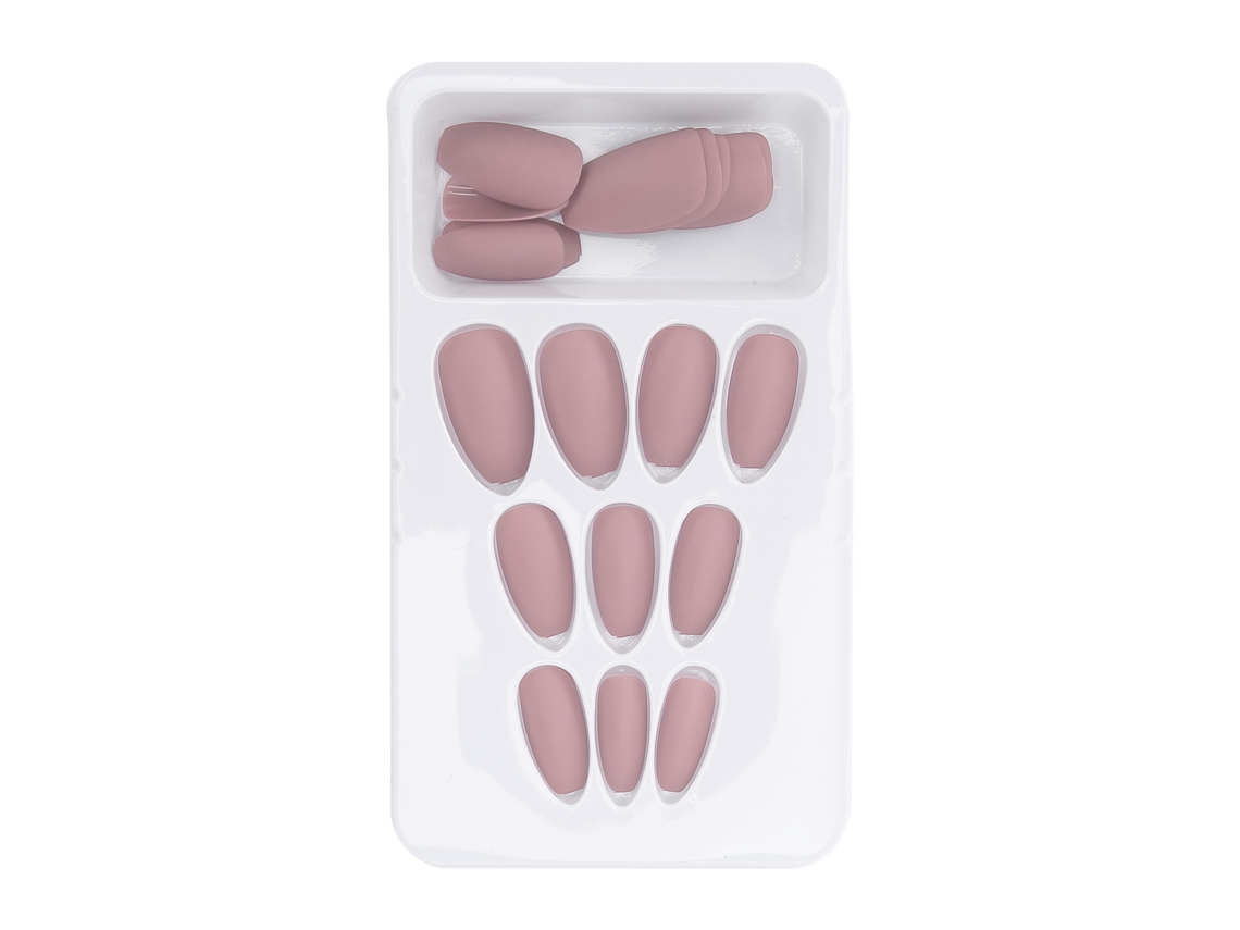 24pcs Unhas Falsas De Capa Completa Mate Para Manicure Feminina E Juvenil F135