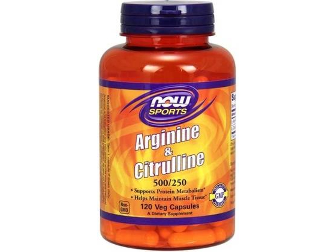 Suplemento Alimentar NOW Arginina E Citrulina (120 cápsulas vegetais)