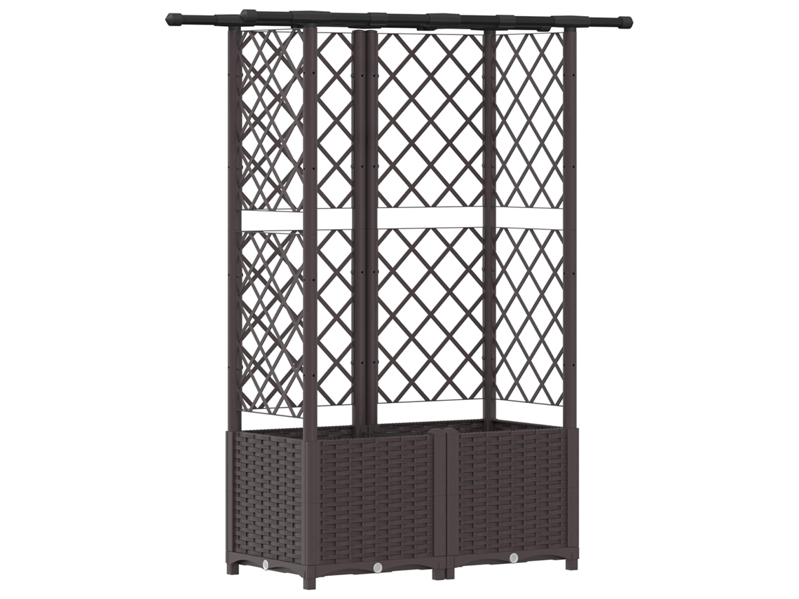 Vidaxl Cama Elevada Com Treliça E Telhado Castanho 124,5 X 40 X 138 Cm