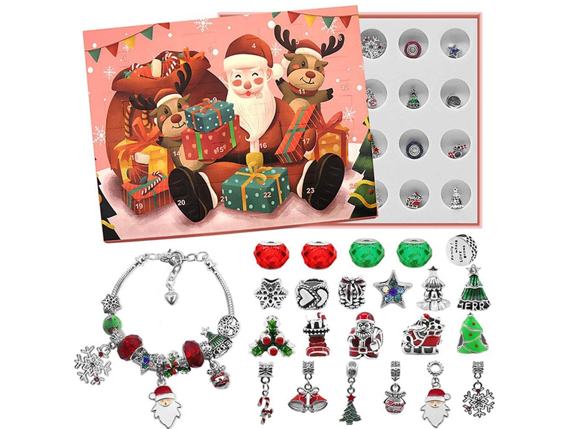 Conjunto De Contas Pulseira Diy Natal Joias Liga Exquisitas