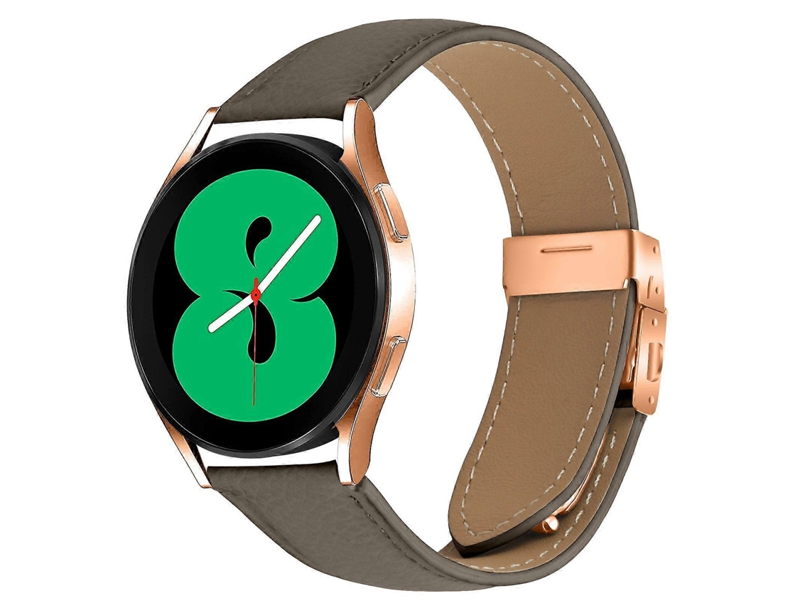 Pulseira De Couro Com Textura De Lichia E Fivela Tartaruga Em Tom Rosé Dourado, 20 Mm