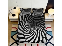 Conjunto de Cama Preta e Branca em Microfibra Fronha 200x25cm