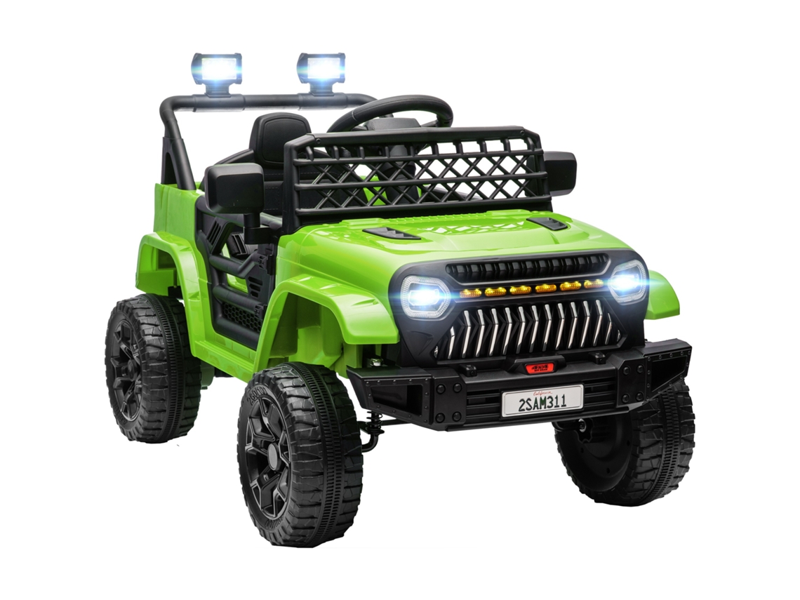 Carro Elétrico para Crianças Plástico e Metal cor Verde 95x62,5x65 cm AIYAPLAY