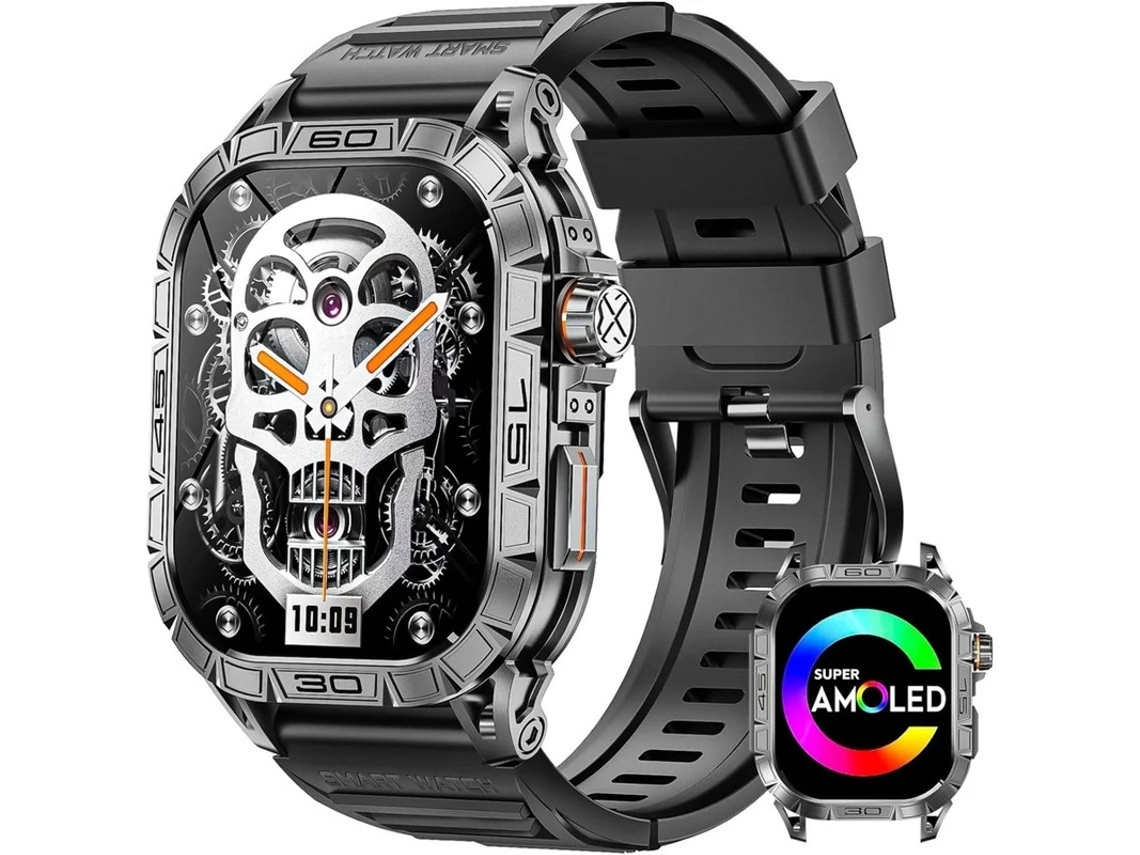 Smartwatches masculinos com tela grande AMOLED de 1,96 polegadas, display sempre ativo, atende chamadas e rastreador de condicionamento físico Bestvite