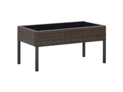 Vidaxl Mesa De Jardim 75x40x37 Vime Pe Castanho