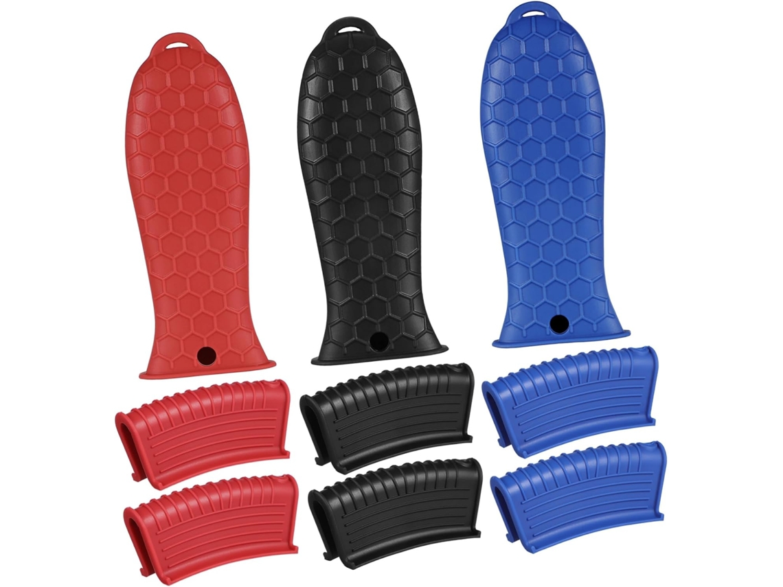 Capas De Silicone Para Cabos De Panelas E Woks, Vermelhas