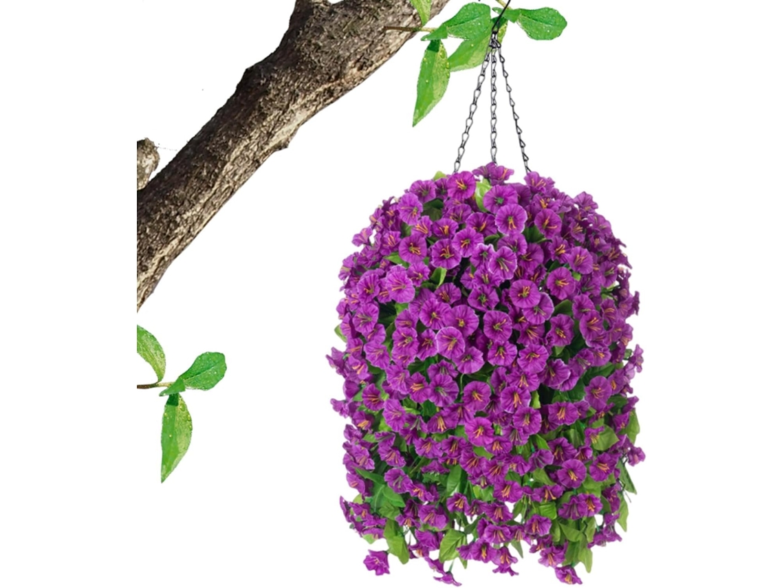 Flores Artificiais Realistas Em Cestos Suspensos Para Exterior |