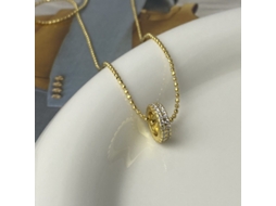 Colar Lucky Bead em Prata S925 com Banho de Ouro Branco: Design Minimalista e Elegante com um Toque Simples e Sofisticado. MDUG