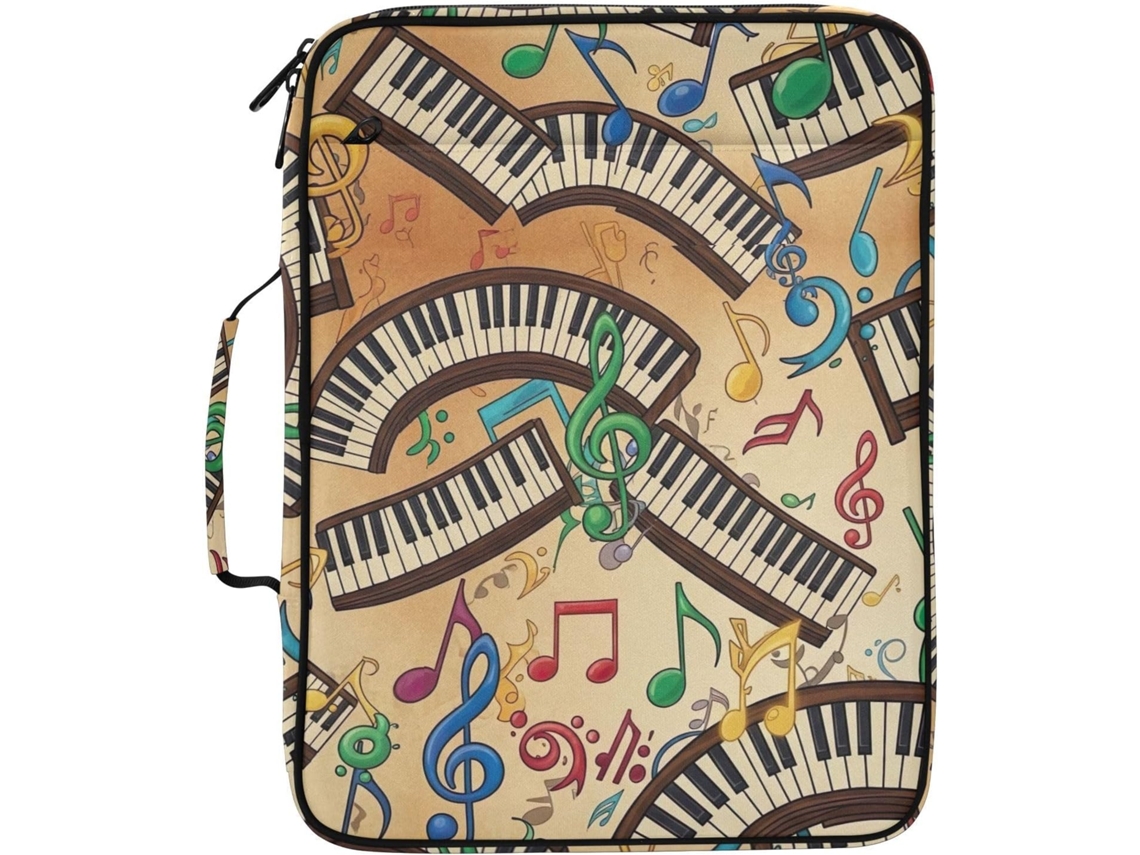 Pasta Clássica Expansível Partituras, Organizador De 3 Argolas Com 7 Bolsos Sanfonados, Ideal Escola