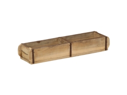 Conjunto 1 Bandeja Para Exterior Vidaxl Castanho Madeira Recuperada Maciça (57 X 15 X 9 Cm)