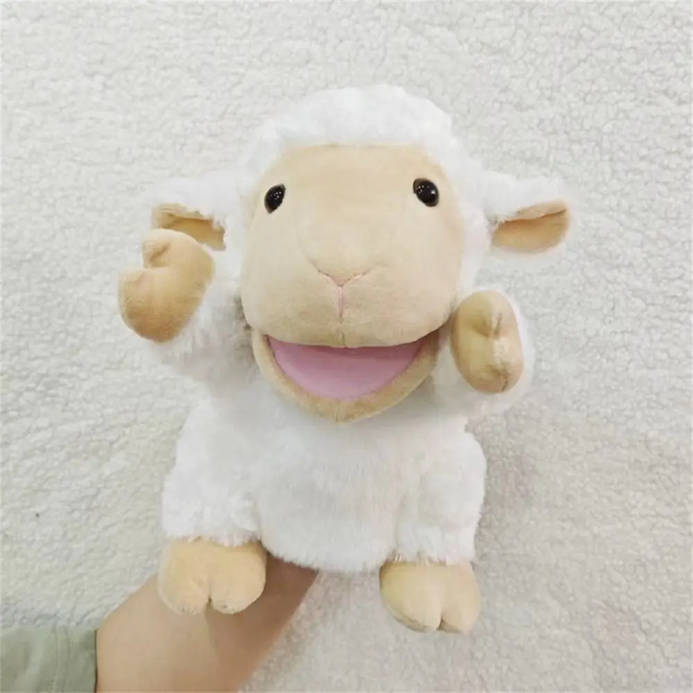 Boneco de Animal Articulado com Boca Aberta, Fantoche de Pelúcia para a Mão MDUG (ovelha)
