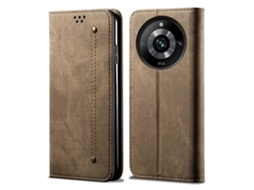 Capa De Couro Com Textura Jeans Para Realme 11 Pro / 11 Pro