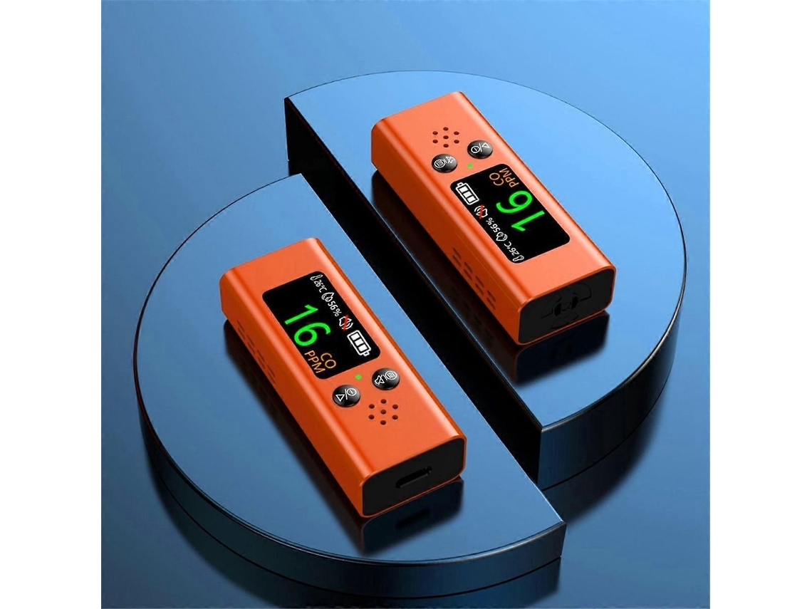 Lurelia Detector De Monóxido De Carbono 3 Em 1, Com Visor Digital, Sensor Eletroquímico, Alarme Sonoro, Bateria 400 Mah Usb, Para Viagem, Preto