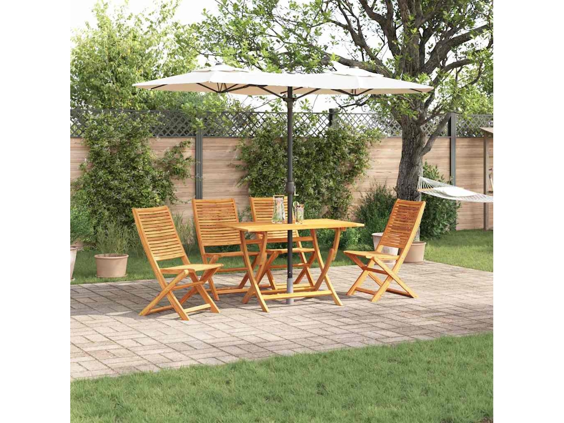 Vidaxl Conjunto De Jantar Para Jardim 5 Unid. Castanho