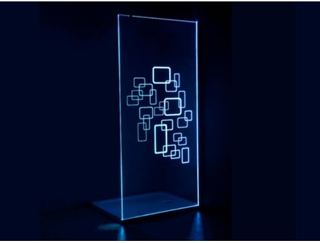 Painel de Duche com Leds SHOWER DESIGN Bella (Transparente- Vidro- 90x200 cmcm)