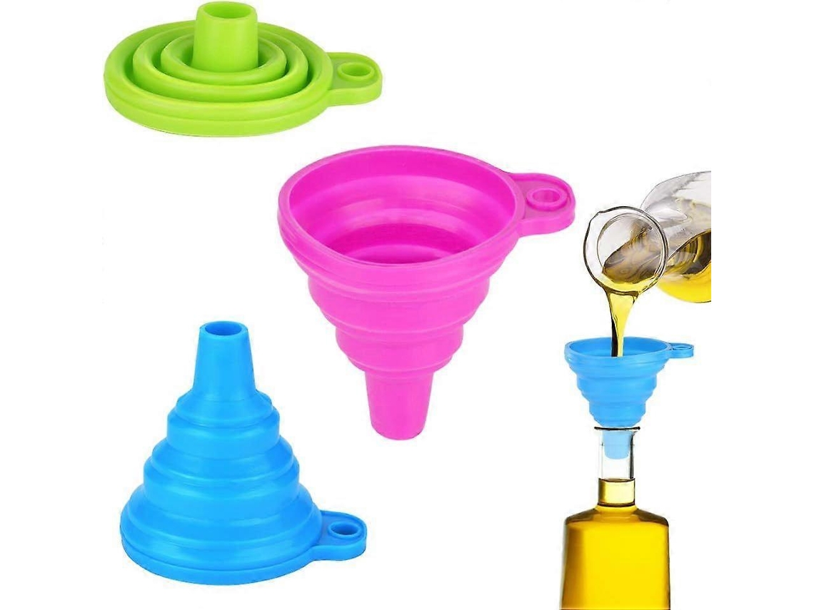 Embudo de Silicona Colapsable Mini de Alta Calidad, Ideal para Cocina, Restaurante, Hotel, Diy Y Camping, Paquete de 3