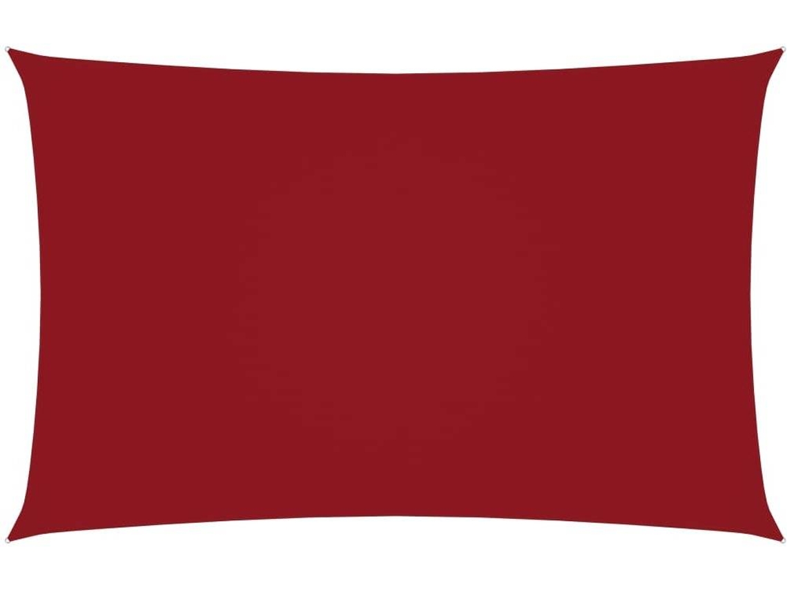 vidaXL Para-sol estilo vela tecido oxford retangular 2x5 m vermelho