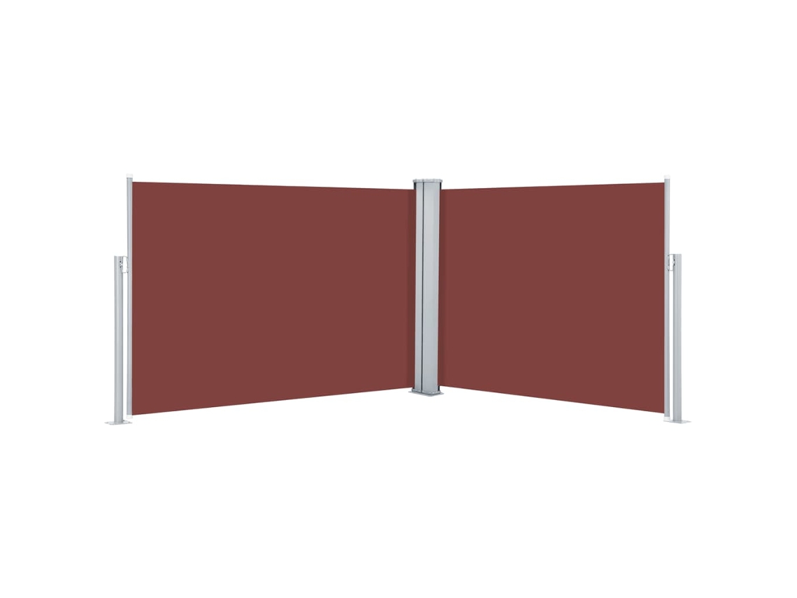 Side Awning, Side Awnings Vidaxl Marrom Tecido (100 X 1000 Cm)