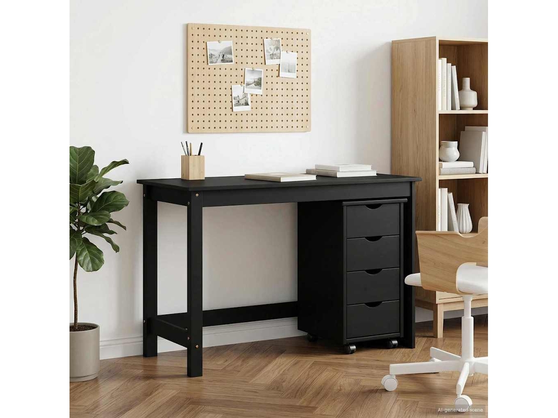 Vidaxl Conjunto De Mesa E Armário 2 Unid. Preto