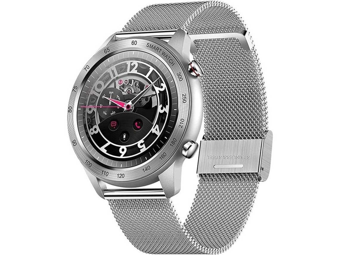 Smartwatch Masculino Redondo Ip68 À Prova Dágua Com Monitor De Freqüência Cardíaca Pedômetro Vestível Para Ios/android Bestvite (prata)