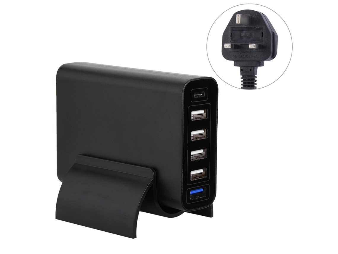 Carregador rápido qc3.0 60w 6 portas type c EOOCOO