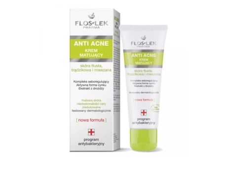 Creme Matificante Antibacteriano Flos Lek Anti Acne Pele Ideal 50 Ml Floslek