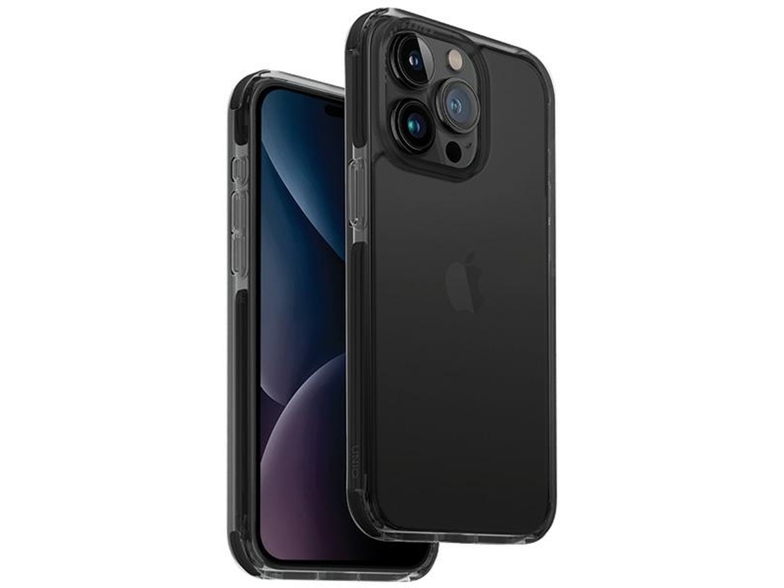 Capa Fumo para iPhone 15 Pro UNIQ Pele Sintética Preto