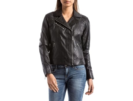 Casaco De Mulher Blue Wellford Wellford Andelle Ramones Pele Preto (xl)