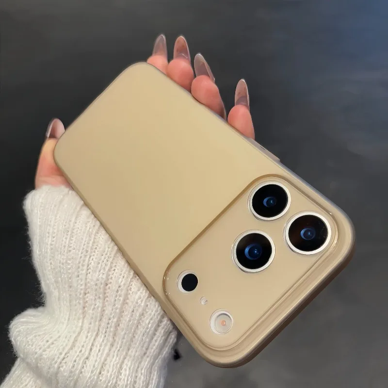Capa Ultrafina De Tpu Para Iphone 17 Pro (dourado Deserto), Fosca E Semitransparente.
