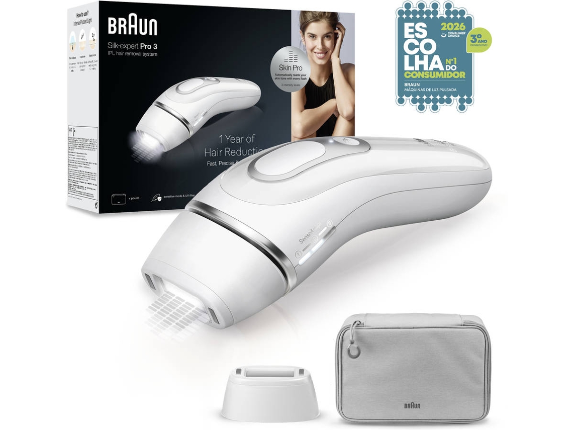 Depiladora Luz Pulsada BRAUN Silk Expert S3 Pl3020 1Un (IPL - Multi-zonas - Corrente)