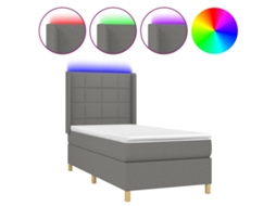 Box Spring Bed, Box Spring Beds Vidaxl Cinzeto Tecido (100 X 200 Cm)