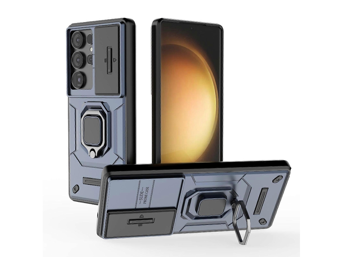 Capa De Celular Deslizante Camshield Tpu Pc À Prova De Choque Com Suporte