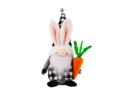 Boneca decorativa de páscoa para homens, estilo preto e branco em xadrez LAXISCREED