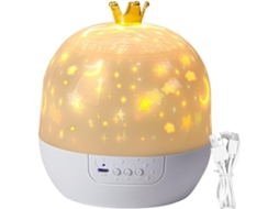 Projetor De Luz Noturna Infantil Giratória 360° Com Música