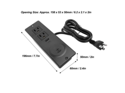 Painéis De Tomada Embutidos Com 2 Tomadas Ac, Usb-c Pd 20w, Usb-a 18w E Carregamento Sem Fio 15w (cabo 1,5m, 15a)