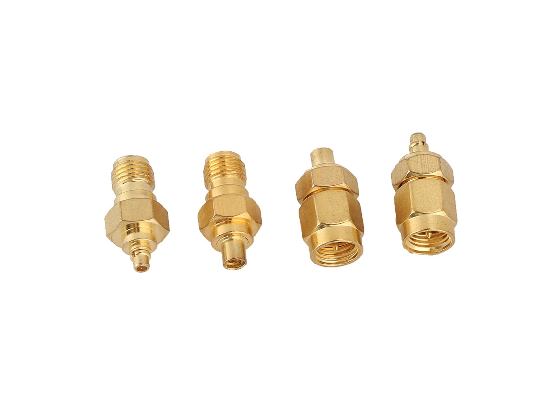 Aetheria 4pcs Adaptador Mmcx para Sma Latão Galvanizado a Níquel 50ohm para Antena Rádio